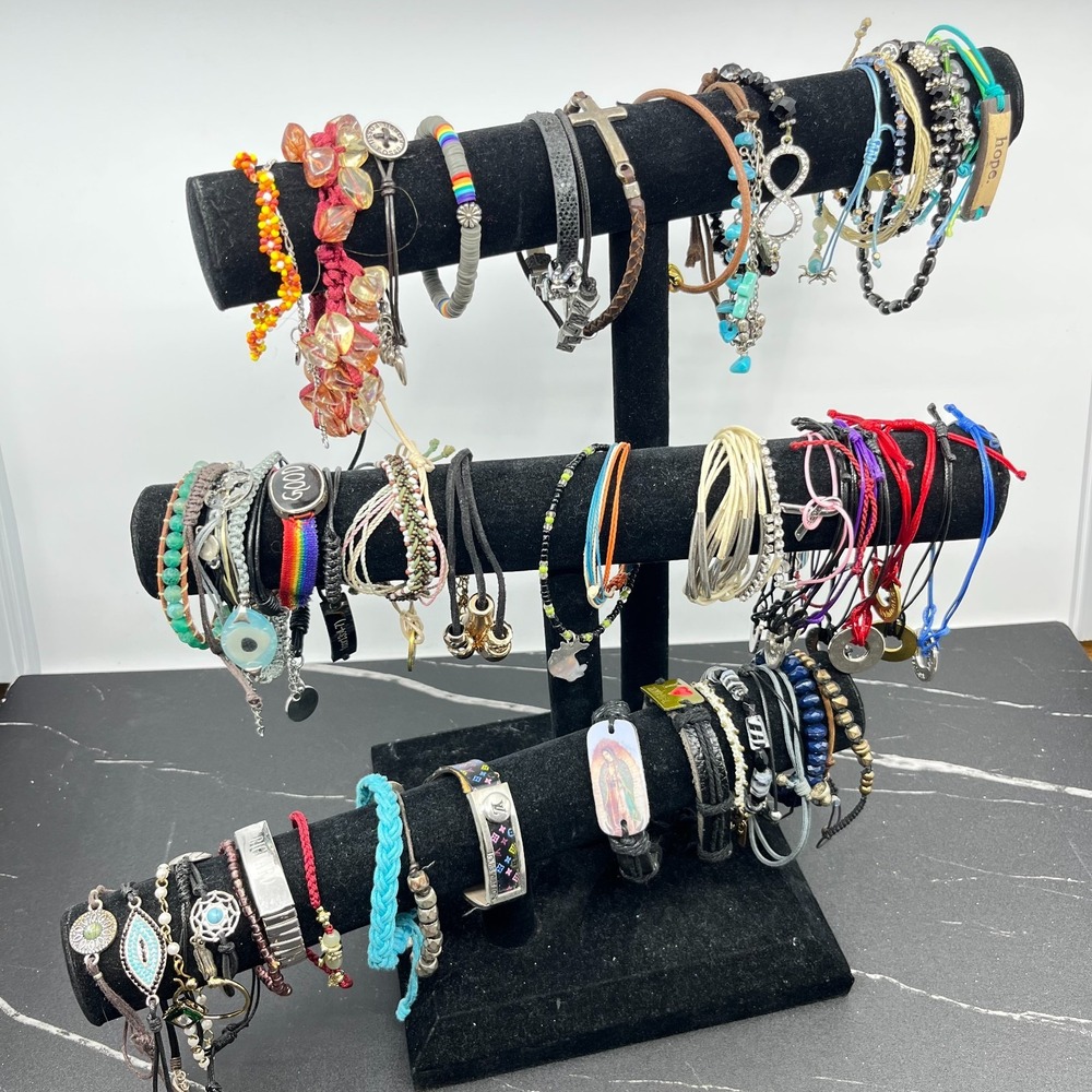 Bulk Wearable Costume Jewelry Lot 65 Pcs Mix Styles Bracelet Fashion Accessories